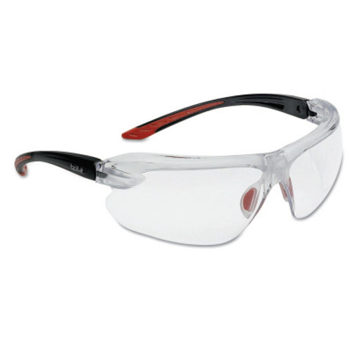 Bolle IRI-s Series Safety Glasses, Clear Polycarbonate Lenses, Red/Black, 2 Diopter, 10/BX, #40188