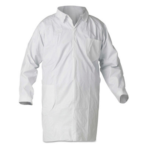 Kimberly-Clark Professional KleenGuard A40 Liquid & Particle Protection Lab Coats, Large, No Pockets, 30/CA, #44443