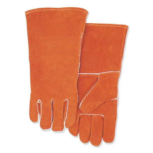 Best Welds Premium Leather Welding Gloves, Split Cowhide, Large, Russet, 1/PR, #100GC