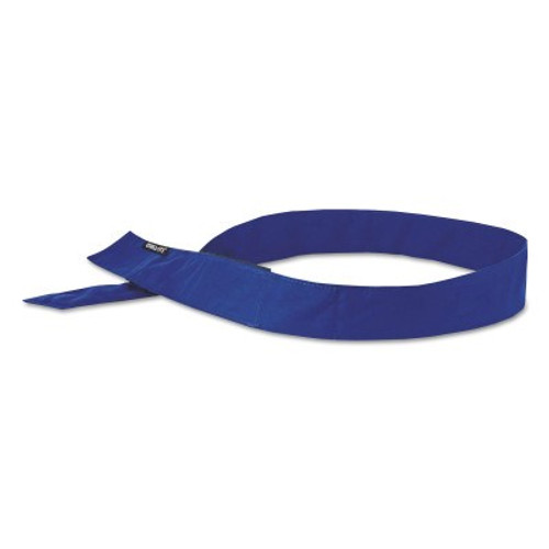 Ergodyne Chill-Its 6705 Evaporative Cooling Hook and Loop Bandanas, Solid Blue, 24/CA, #12317