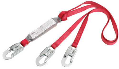 Capital Safety PRO Shock Absorbing Lanyard, 6 ft, Self-Locking Connection, Snap Hook, 2 Legs, 1/EA, #1342001