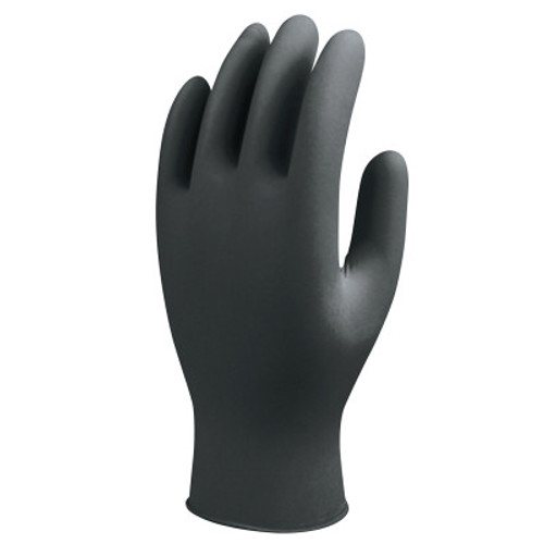 SHOWA 7700 Series Nitrile Gloves, Nitrile, 4 mil, Large, Black, 1/DI, #7700PFTL