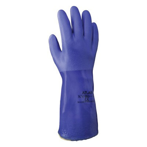 SHOWA KV660 Kevlar PVC Gloves, 2X-Large, Blue, 12 Pair, #KV660XXL11