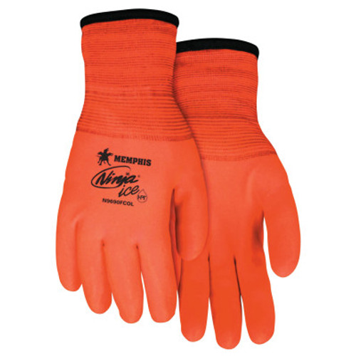 MCR Safety Ninja Ice HPT Fully Coated Gloves, Large, Orange, 12 Pair, #N9690FCOL