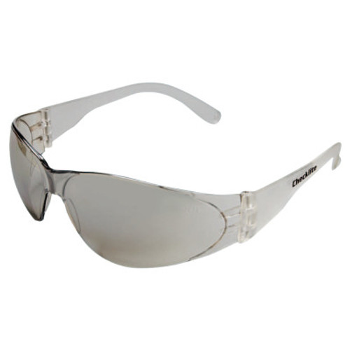 MCR Safety Checklite Safety Glasses, Clear Mirror Lens, Scratch-Resistant, Clear Frame, 1/PR, #CL119