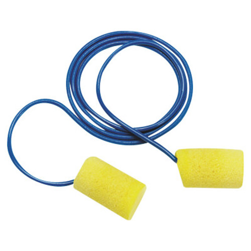 3M E-A-R Classic Foam Earplugs 311-4101, PVC, Yellow, Metal Detectable with Cord, 200/BOX, #7000127210