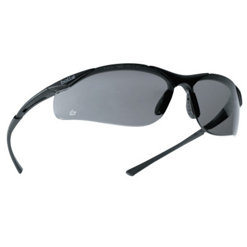 Bolle Contour Series Safety Glasses, Smoke Lens, Anti-Fog, Anti-Scratch, Black Frame, 1/PR, #40045