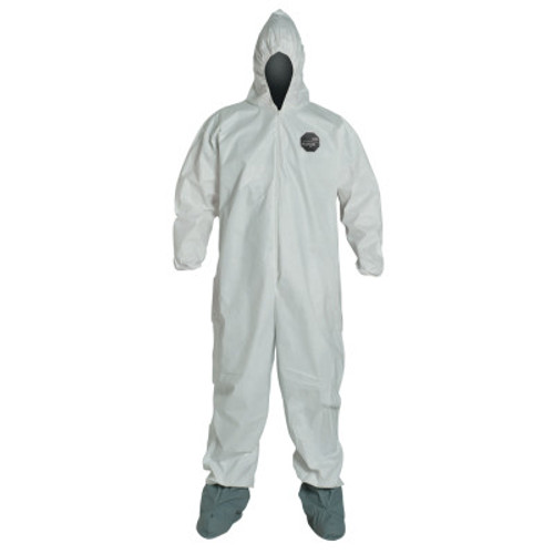 DuPont ProShield NexGen Coveralls with Attached Hood and Boots, White, 3X-Large, 25/CA, #NG122SWH3X002500