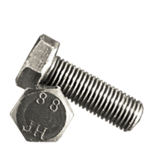 M8-1.25 x 80 mm Fully Threaded Hex Cap Screws 8.8 DIN 933 / ISO 4017 Coarse Med. Carbon Plain (100/Pkg.)
