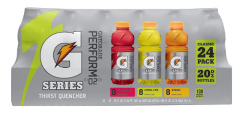 Gatorade 20 oz Wide Mouth, Lemon-Lime, Orange, Fruit Punch, Bottle, 24/CA, #20781