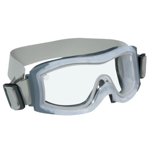 Bolle DUO Safety Goggles, AntiScratch/AntiFog, Clear Poly, Cloth Strap, Frosted Frame, 1/PR, #40097