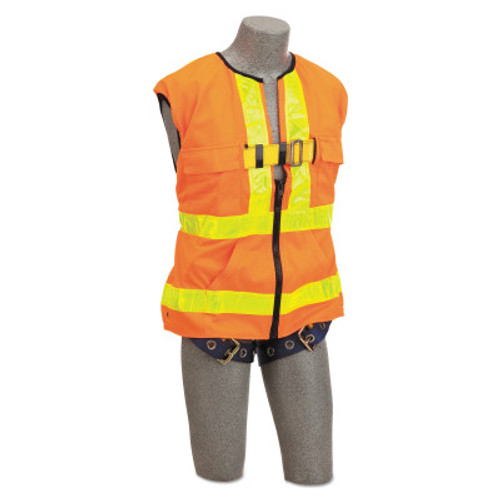 Capital Safety Delta Vest Hi-Vis Reflective Workvest Harness, Tongue Buckle, Orange, XXL, 1/EA, #1107409