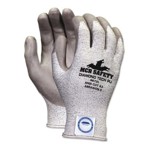 MCR Safety Dyneema Blend Gloves, X-Large, Salt-and-Pepper/Gray, 12 Pair, #9672XL