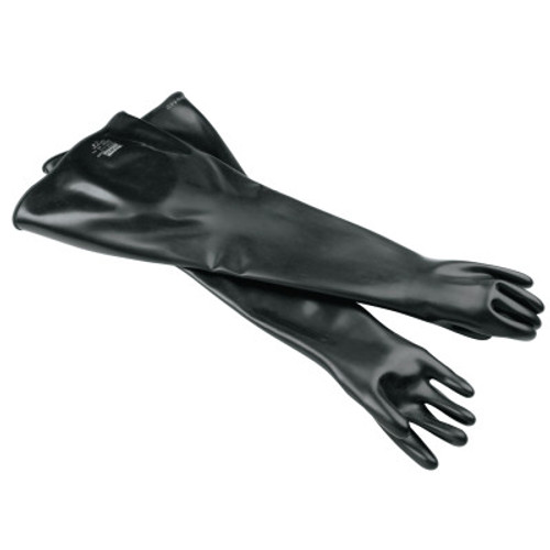 Honeywell Neoprene Glovebox Gauntlet Gloves, Black, Smooth, 9 3/4, 1/PR, #8N30329Q