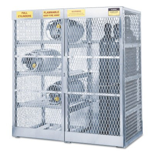 Justrite Aluminum Cylinder Lockers, Up to 8 Horizontal; and 10 Vertical Cylinders, 1/EA, #23008