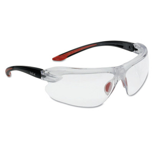 Bolle IRI-s Series Safety Glasses, Clear Polycarbonate Lenses, Red/Black, 2.5 Diopter, 10/BX, #40189