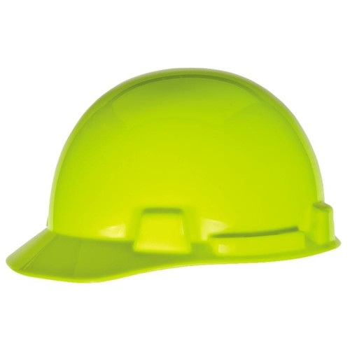 MSA SmoothDome Slotted Caps, 4 Point, Fast-Trac Ratchet, Hi-Viz Yellow Green, 1/EA, #10074084