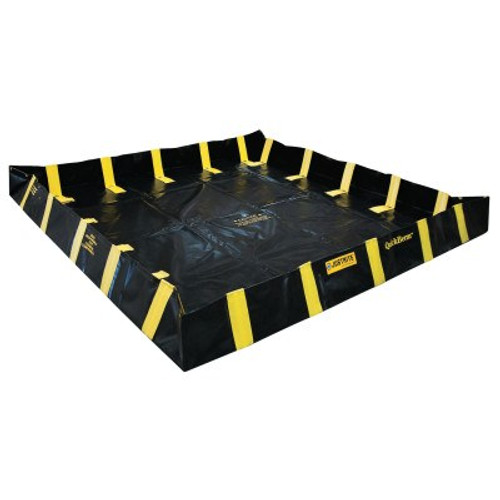 Justrite QuickBerm Spill Containment Berms, Black, 1075 gal, 12 ft x 12 ft, 1/EA, #28544