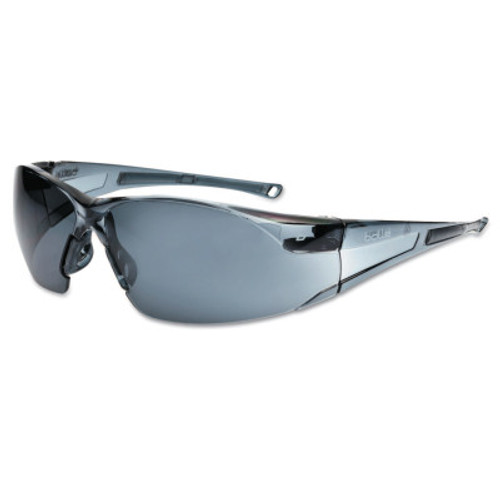Bolle Rush Series Safety Glasses, Smoke Lens, Anti-Fog, Anti-Scratch, Smoke Frame, TPR, 1/PR, #40071