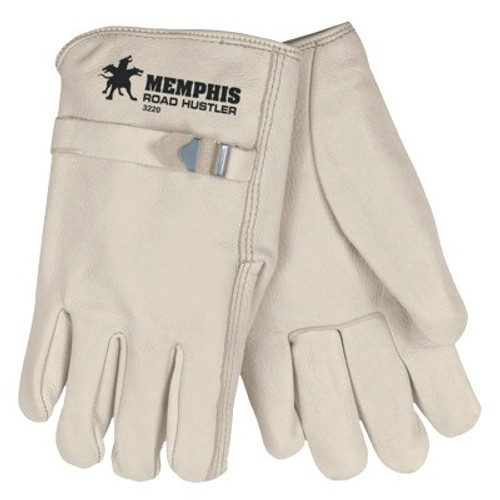MCR Safety Road Hustler Drivers Gloves, Cow Grain Leather, Large, Beige, 12 Pair, #3220L MCR Safety Road Hustler Drivers Gloves, Cow Grain Leather, Large, Beige, 12 Pair, #3220L