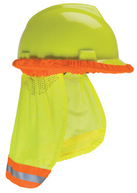 MSA SunShade Hard Hat Accessories, Yellow/Green w/ Reflective Stripe,MSA Caps & Hats, 1/EA, #10098032