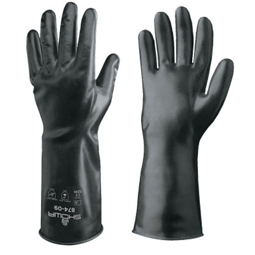 SHOWA Butyl II Chemical-Resistant Gloves, Large, Black, 1/PR, #87409