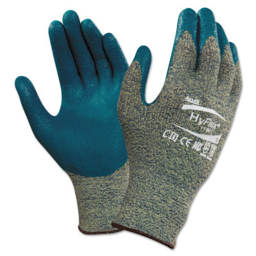 Ansell Hycron Nitrile Coated Gloves, 8, Blue, 12 Pair, #103436