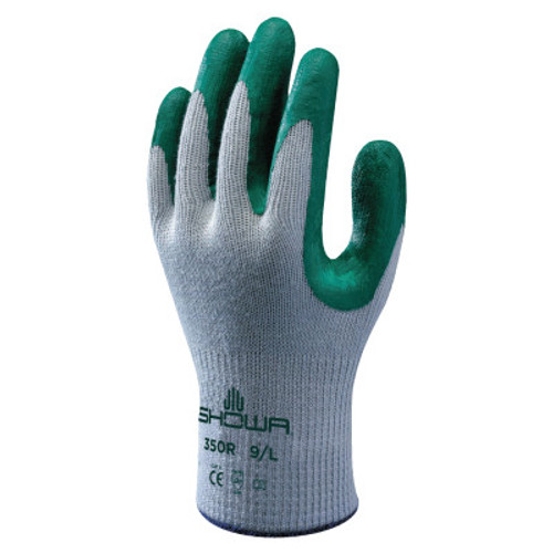 SHOWA Atlas Fit 350 Nitrile-Coated Gloves, Small, Gray/Green, 12 Pair, #350S07