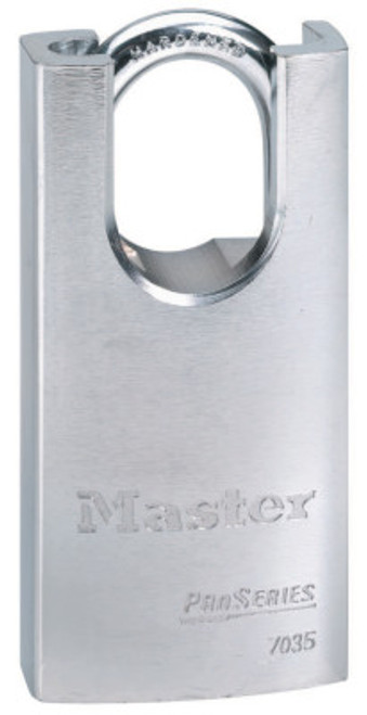 Master Lock Pro Series High Security Padlocks-Solid Steel, 1/4"Dia, 1 1/16" X 25/32", Shroud, 6/BOX, #7035