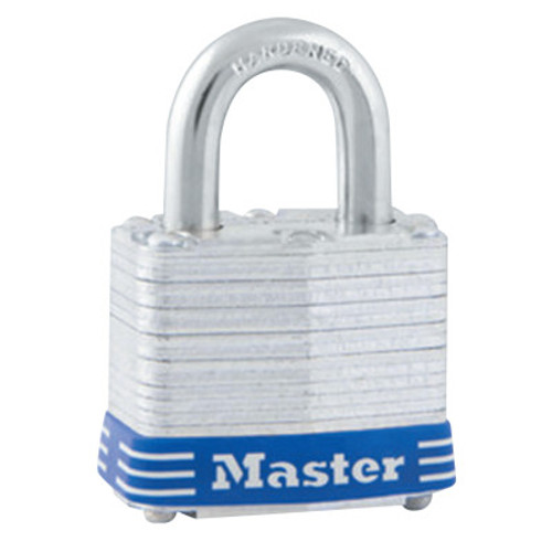 Master Lock No. 3 Laminated Steel Pin Tumbler Padlocks,9/32" Dia, 3/4"L X 5/8"W, Keyed Diff, 6/BX, #3