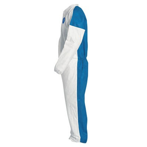 DuPont Tyvek 400D Coveralls with Elastic Wrists and Ankles, Blue/White, Medium, 1/CA, #TD125SWBMD0025CM DuPont Tyvek 400D Coveralls with Elastic Wrists and Ankles, Blue/White, Medium, 1/CA, #TD125SWBMD0025CM