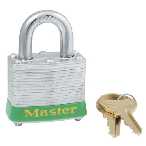 Master Lock 4 PIN TUMBLER PADLOCK KEYED ALIKE W/1-1/2" SHACK, 6/BOX, #3KALFBLU3210