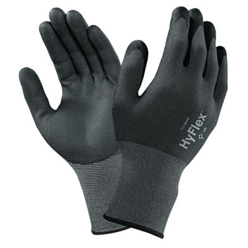Ansell HyFlex Multi-Purpose Gloves, 9, Black, 12 Pair, #113039