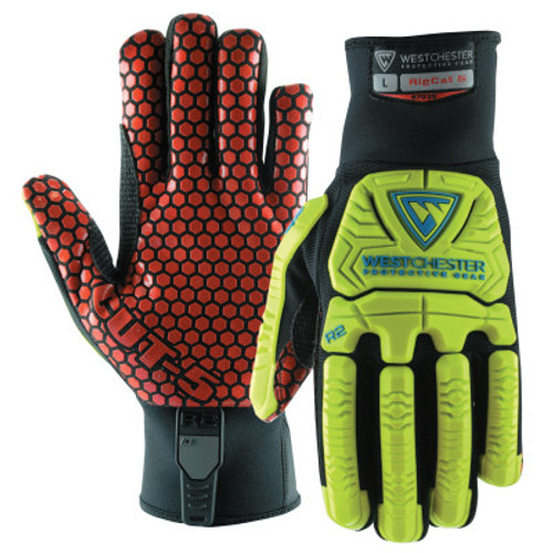 West Chester R2 Rigger Gloves, Black/Red/Yellow, Large, 6/BX, #87030L