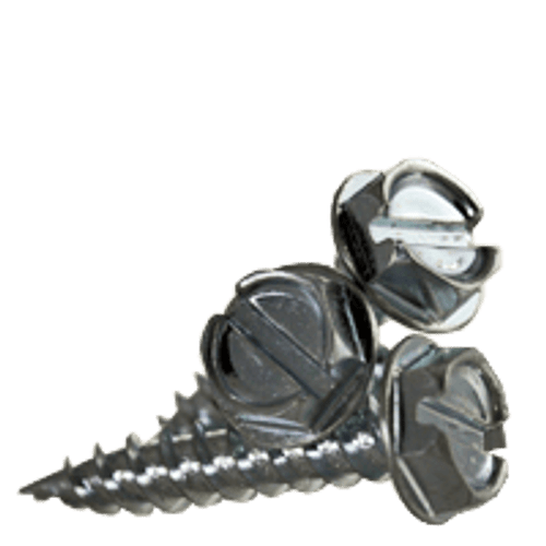 #8-15 x 1-1/2" F/T Indented Hex Washer Slotted,Twinfast Self-Piercing Screws Zinc CR+3 (5,000/Bulk Pkg.)