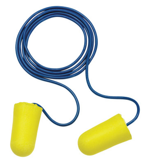 3M E-A-R TaperFit 2 Foam Earplugs 312-1223, Polyurethane, Yellow, Corded, Regular, 200/BX, #7000002312