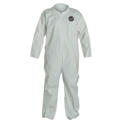 DuPont ProShield NexGen Coveralls, White, 5X-Large, Collar, Front Zipper Closure, 25/CA, #NG120SWH5X002500