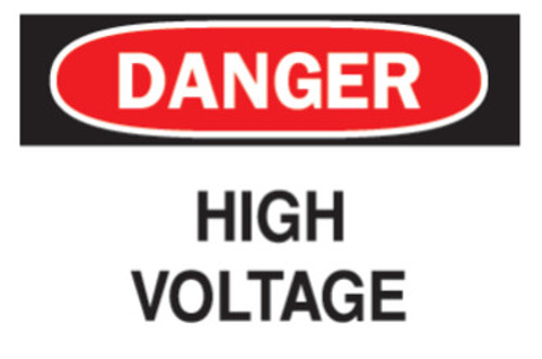 Brady Health & Safety Signs, Danger - High Voltage, 7X10 Fiberglass, 1/EA, #71565