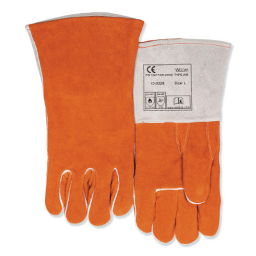 Best Welds Premium Leather Welding Gloves, Split Cowhide, Large, Russet, 12/BX, #500GC