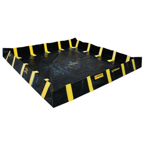 Justrite QuickBerm Spill Containment Berms, Black/Yellow, 745 gal, 10 ft x 120 in, 1/EA, #28542