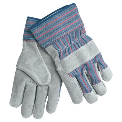 MCR Safety Leather Palm Chore Gloves, X-Large, Gray/Blue/Red/Black, 12 Pair, #1300XL