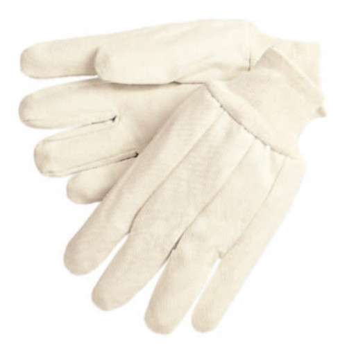 MCR Safety Cotton Canvas Gloves, Mens-One Size, Knit-Wrist Cuff, 12 Pair, #8300C