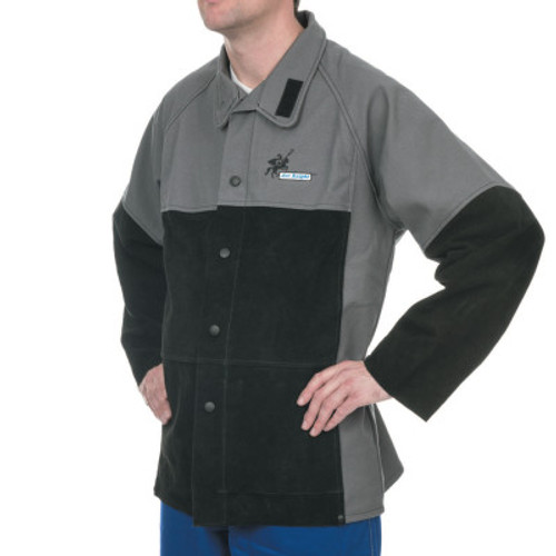 Weldas Welding Jacket, Large, Flame Retardant Cotton, 1/EA, #384350L