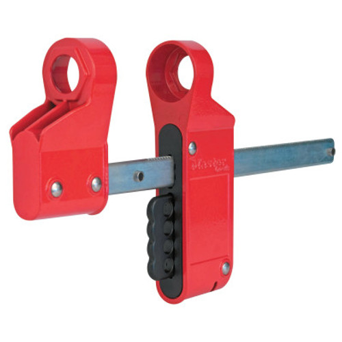 Master Lock Blind Flange Lockout Device, 3 in Pipe Dia., Small, Red/Silver, 6/CA, #S3922