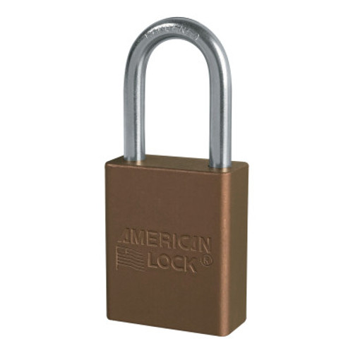 Master Lock Solid Aluminum Padlocks, 1/4 in Diam., 1 1/2 in L X 3/4 in W, Brown, 1/EA, #A1106BRN