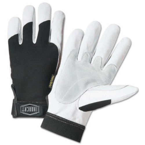 West Chester Ironcat Heavy Duty Goatskin Gloves, Large, White; Black, Elastic, Kevlar, 1/PR, #86552L