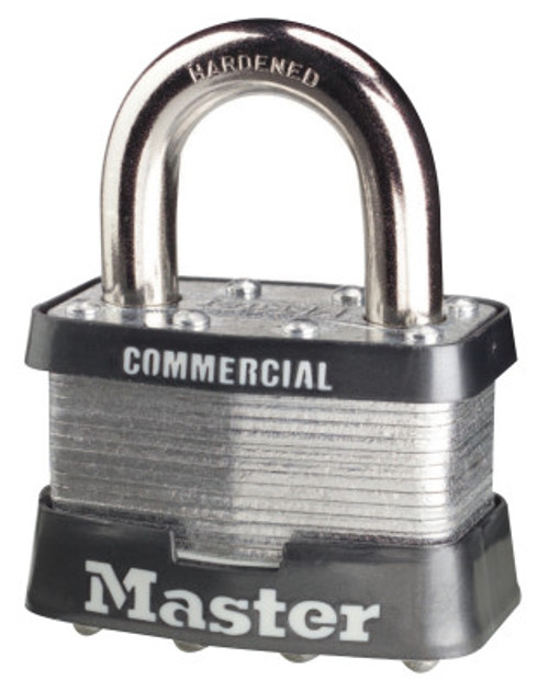 Master Lock No. 5 Laminated Steel Pin Tumbler Padlocks, 3/8" Dia, 1"L X 15/16"W, Silver/Blue, 4/BX, #5D