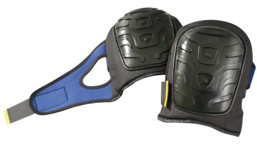 OccuNomix Premium Flat Cap Gel Knee Pads, Hook and Loop, Black/Blue, 2/PR, #121