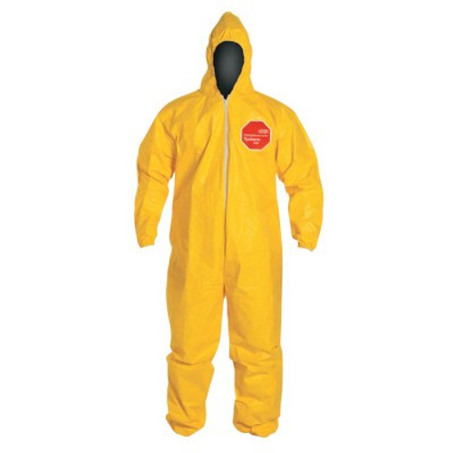 DuPont Tychem 2000 Coveralls with Attached Hood, X-Large, Yellow, 12/CA, #QC127SYLXL001200