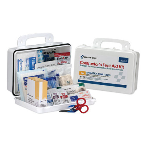 First Aid Only Contractor ANSI Class A+ First Aid Kit for 25 People, 128 Pieces, 12/CA, #90753